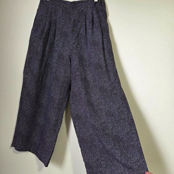 EUC CHAUS PETITES WIDE LEG DOTTED PLEATED SOFT PANTS SIZE 14 - Picture 1 of 16